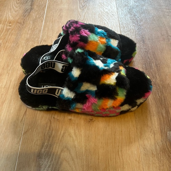 NWOT UGG Fluff Yeah multicolored slides - Picture 3 of 4